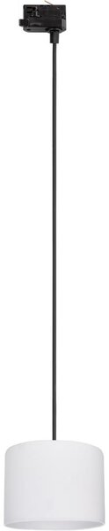 Lampadario a sospensione con filo Sistema ferroviario trifase TRACER 1xE27/15W/230V diametro 20 cm nero/bianco