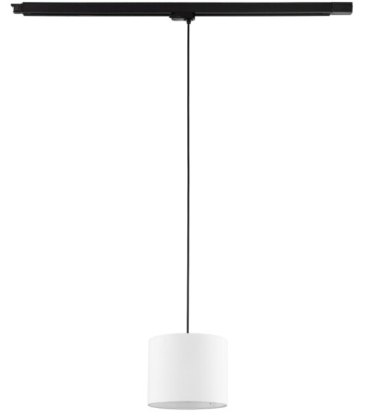 Lampadario a sospensione con filo Sistema ferroviario trifase TRACER 1xE27/15W/230V diametro 20 cm nero/bianco