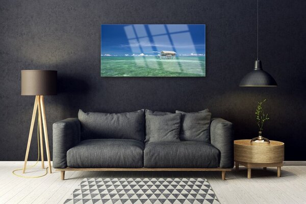 Quadro in vetro Paesaggio marino 100x50 cm 2 appendini