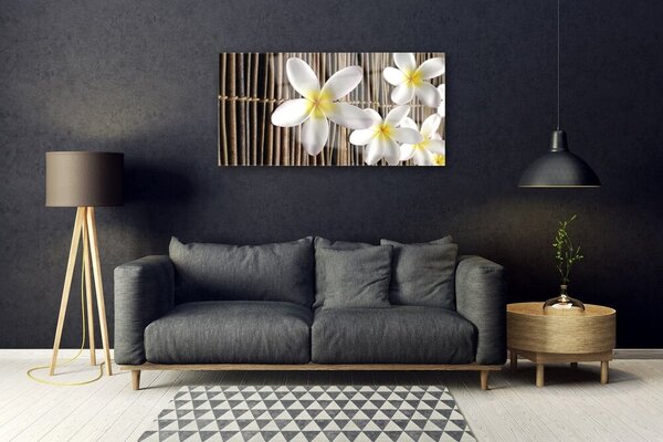 Quadro in vetro Fiori Pianta naturale 100x50 cm 2 appendini