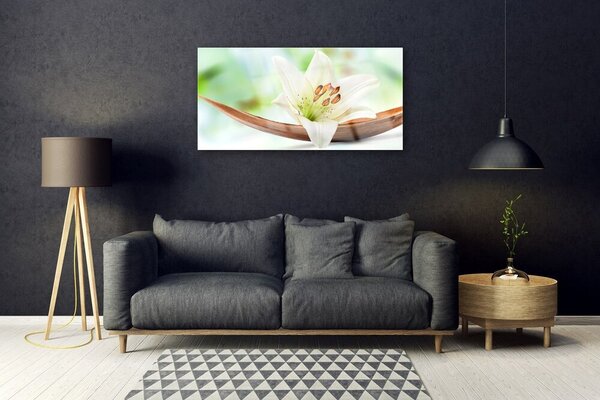 Quadro vetro Fiore Pianta naturale 100x50 cm 2 appendini