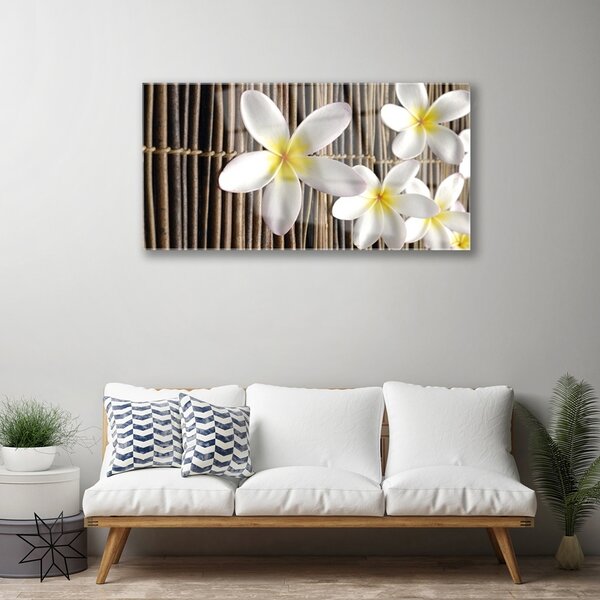 Quadro in vetro Fiori Pianta naturale 100x50 cm 2 appendini