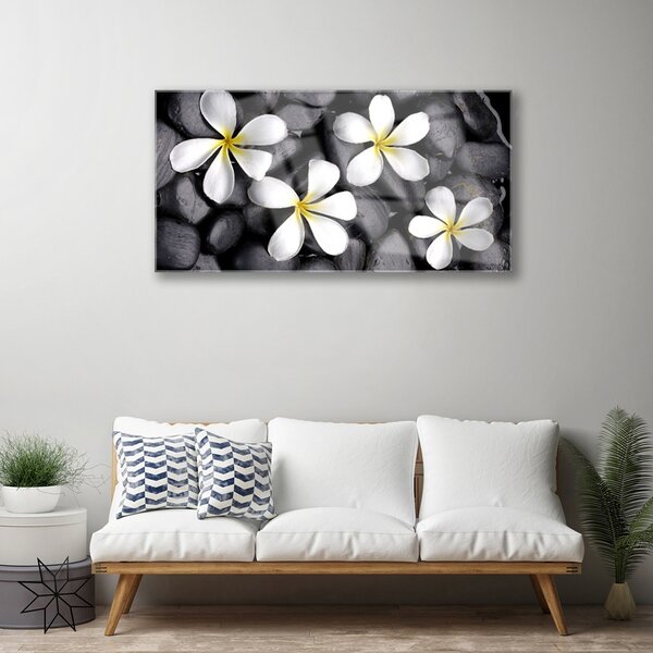 Quadro in vetro Fiori Pianta naturale 100x50 cm 2 appendini