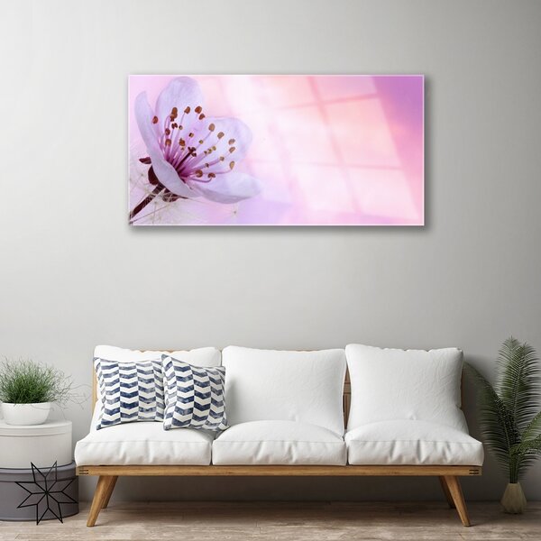 Quadro vetro Fiore Pianta naturale 100x50 cm 2 appendini
