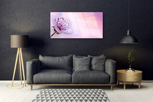 Quadro vetro Fiore Pianta naturale 100x50 cm 2 appendini