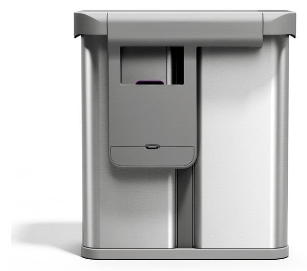 Cestino per la spazzatura argentato in acciaio per raccolta differenziata/con sensori contactless 34+24 l Dual Sensor – simplehuman