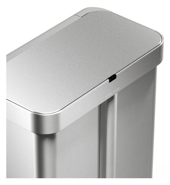 Cestino per la spazzatura argentato in acciaio per raccolta differenziata/con sensori contactless 34+24 l Dual Sensor – simplehuman