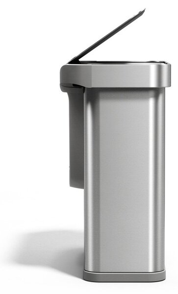 Cestino per la spazzatura argentato in acciaio per raccolta differenziata/con sensori contactless 34+24 l Dual Sensor – simplehuman