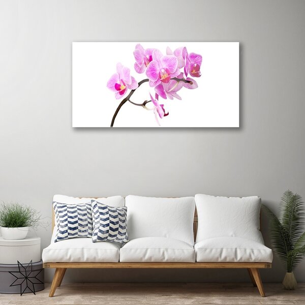 Quadro di vetro Fiori Pianta naturale 100x50 cm 2 appendini