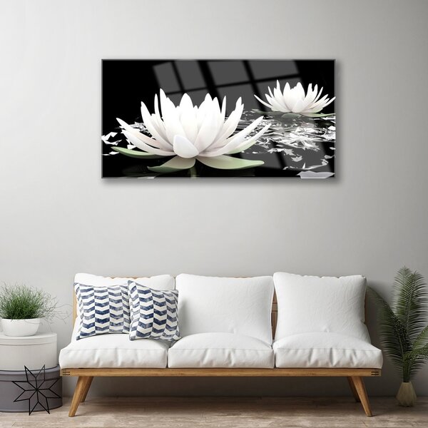 Quadro vetro Fiori Pianta naturale 100x50 cm 2 appendini