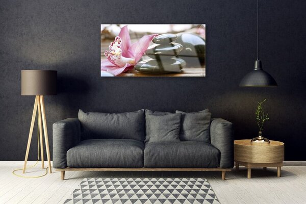 Quadro su vetro Arte delle orchidee 100x50 cm 2 appendini