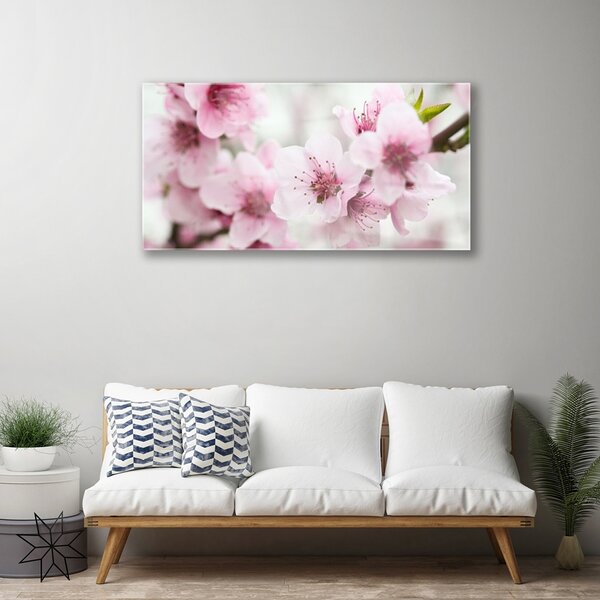 Quadro in vetro Fiori Pianta naturale 100x50 cm 2 appendini