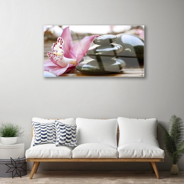 Quadro su vetro Arte delle orchidee 100x50 cm 2 appendini