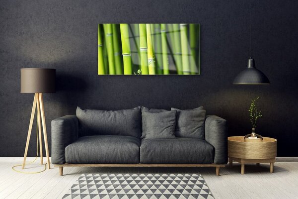 Quadro in vetro Bambù Pianta Naturale 100x50 cm 2 appendini