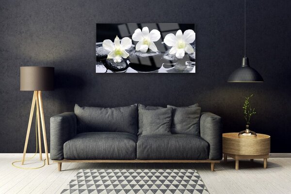 Quadro di vetro Pianta di orchidea 100x50 cm 2 appendini