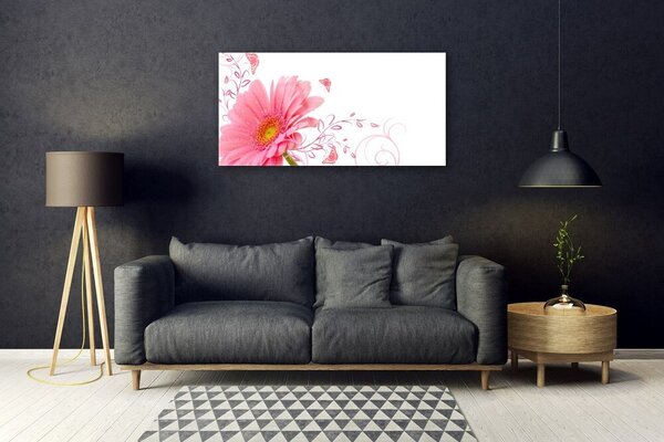 Quadro in vetro Fiore Pianta naturale 100x50 cm 2 appendini