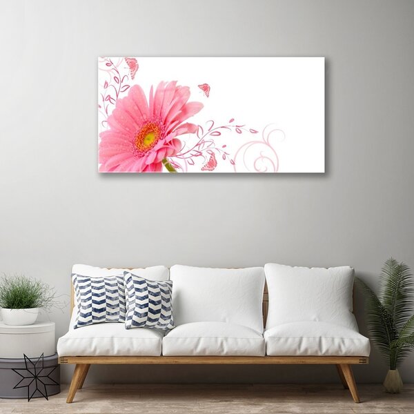 Quadro in vetro Fiore Pianta naturale 100x50 cm 2 appendini