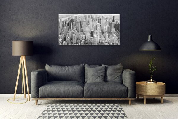 Quadro in vetro Case di città 100x50 cm 2 appendini