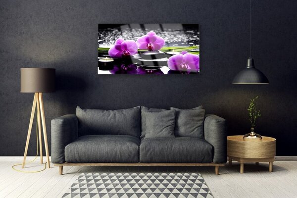 Quadro vetro Pianta di orchidea da fiore 100x50 cm 2 appendini