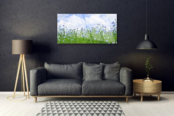 Quadro di vetro Fiori Pianta naturale 100x50 cm 2 appendini