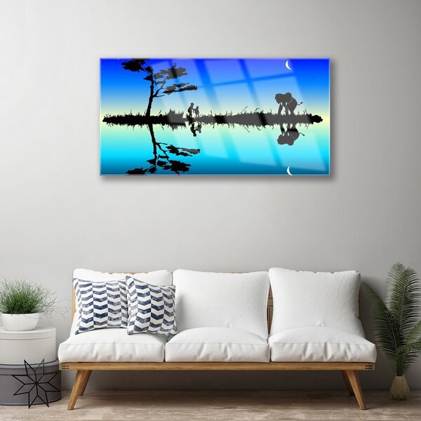 Quadro di vetro Grafica astratta 100x50 cm 2 appendini