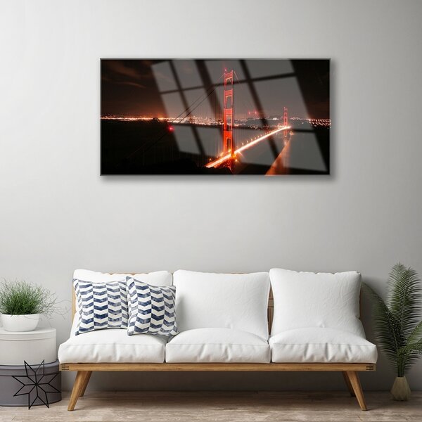 Quadro vetro Architettura a ponte 100x50 cm 2 appendini