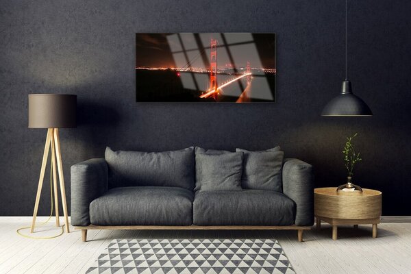 Quadro vetro Architettura a ponte 100x50 cm 2 appendini