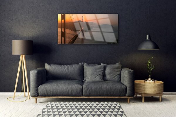 Quadro in vetro Architettura a ponte 100x50 cm 2 appendini