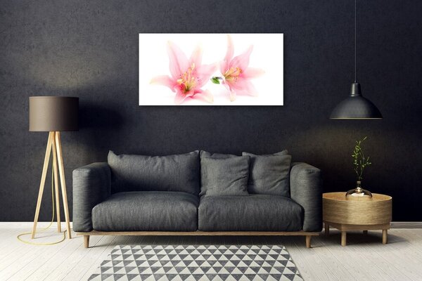 Quadro in vetro Fiori Pianta naturale 100x50 cm 2 appendini