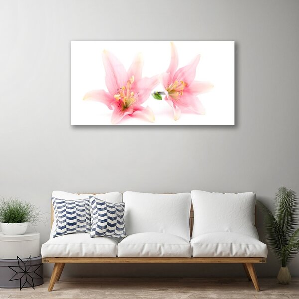 Quadro in vetro Fiori Pianta naturale 100x50 cm 2 appendini
