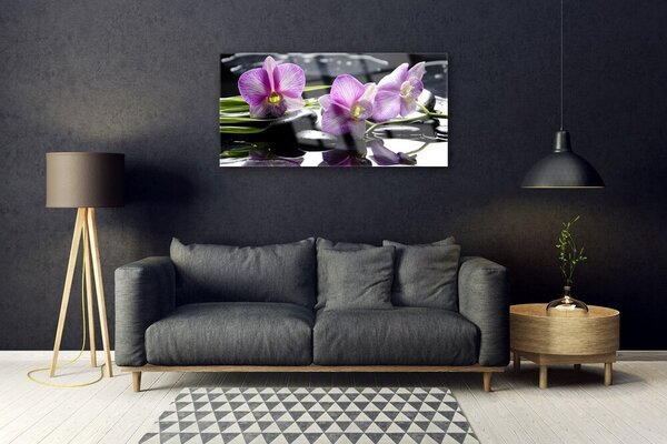 Quadro in vetro Pianta di orchidea da fiore 100x50 cm 2 appendini