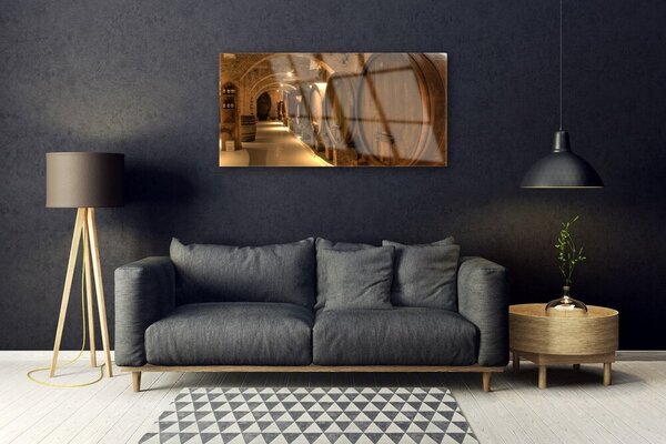 Quadro in vetro Arte dei barili 100x50 cm 2 appendini