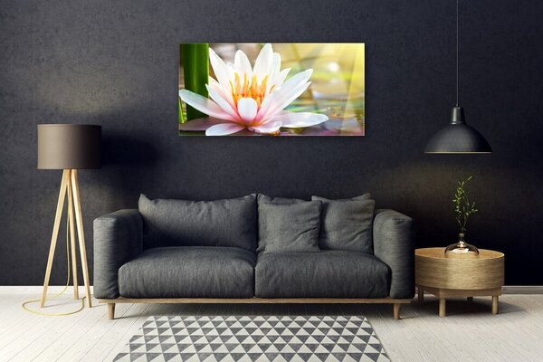 Quadro in vetro Fiori Pianta naturale 100x50 cm 2 appendini