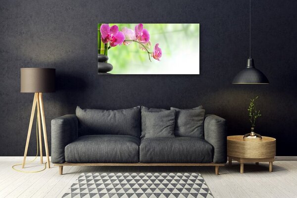 Quadro in vetro Fiore della natura Bambù 100x50 cm 2 appendini