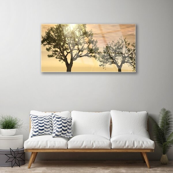 Quadro su vetro Alberi della natura 100x50 cm 2 appendini