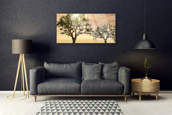 Quadro su vetro Alberi della natura 100x50 cm 2 appendini