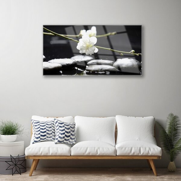 Quadro in vetro Ramo dei fiori 100x50 cm 2 appendini