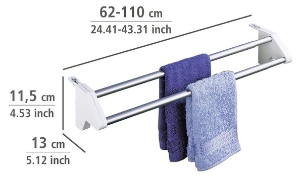 Stendino da appendere argentato 2 m Twin Extendable – Wenko