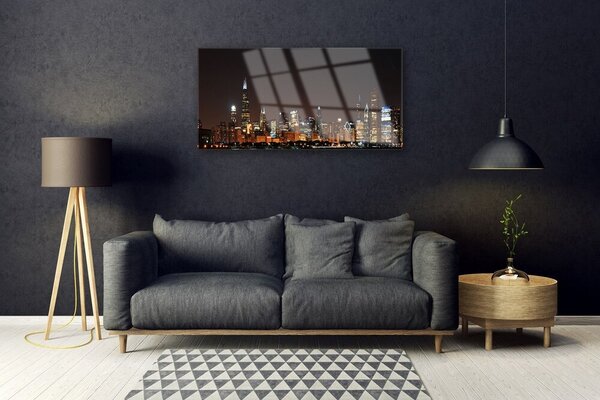 Quadro su vetro Case di città 100x50 cm 2 appendini