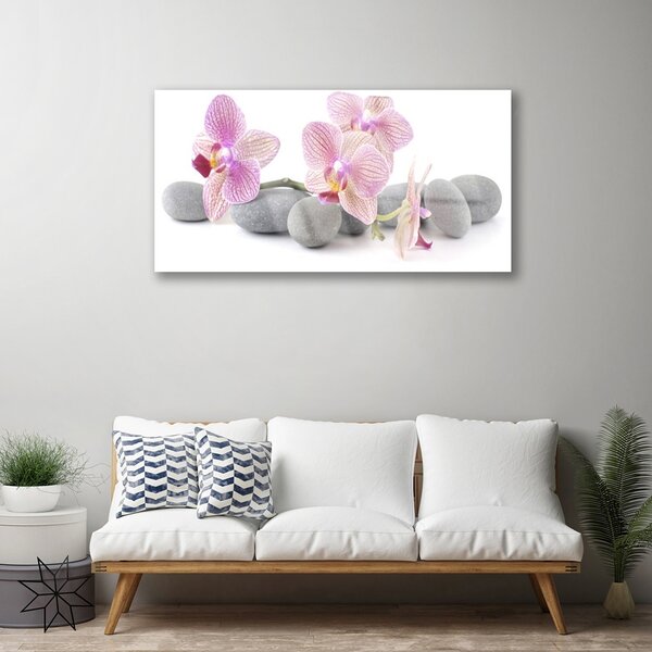 Quadro su vetro Pietre Albero Pianta 100x50 cm 2 appendini