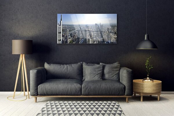 Quadro su vetro Case di città 100x50 cm 2 appendini