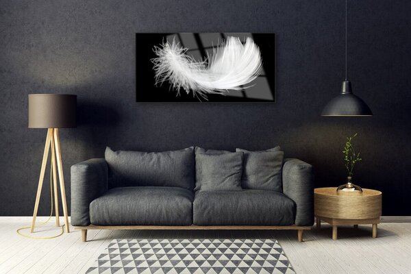 Quadro in vetro Arte delle piume 100x50 cm 2 appendini
