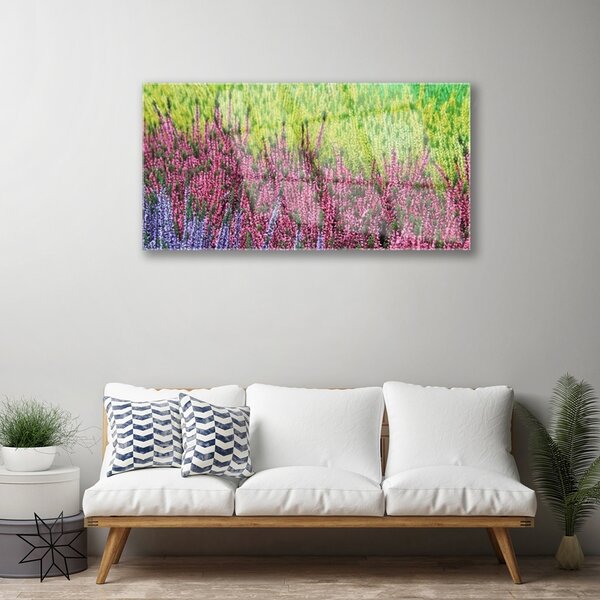 Quadro vetro Fiore Pianta naturale 100x50 cm 2 appendini