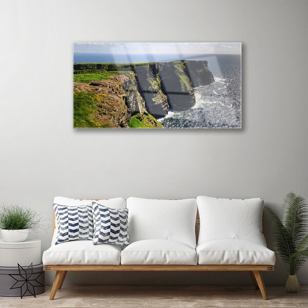 Quadro su vetro Paesaggio marino roccioso 100x50 cm 2 appendini