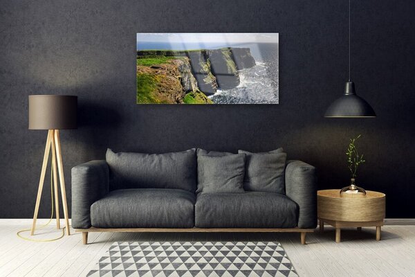 Quadro su vetro Paesaggio marino roccioso 100x50 cm 2 appendini