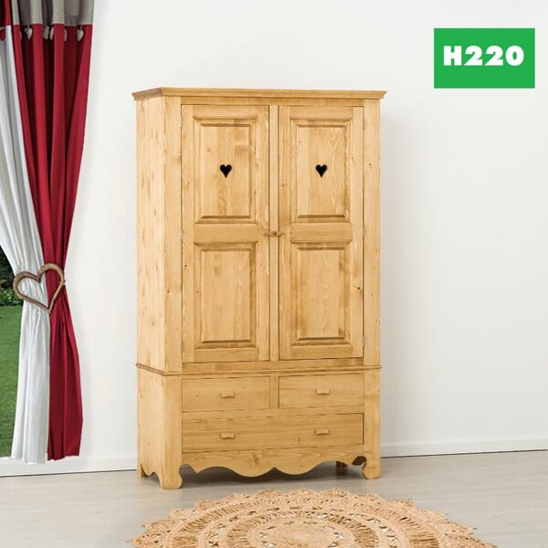 Armadio 2 ante con cuori e 3 cassetti - LM-C111 H220