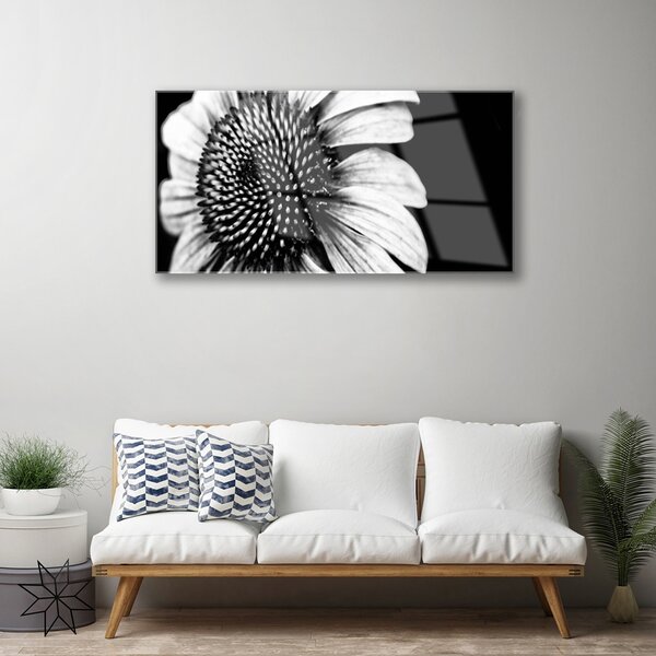 Quadro di vetro Fiore Pianta naturale 100x50 cm 2 appendini