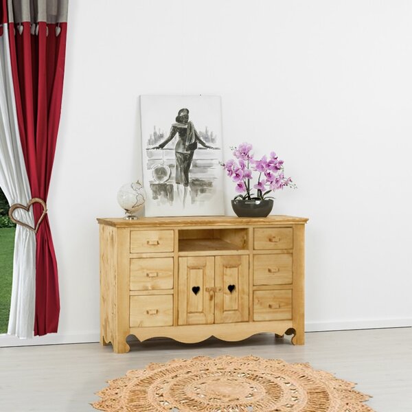 Base credenza 2 ante con cuore, 6 cassetti e 1 vano - LM-C12