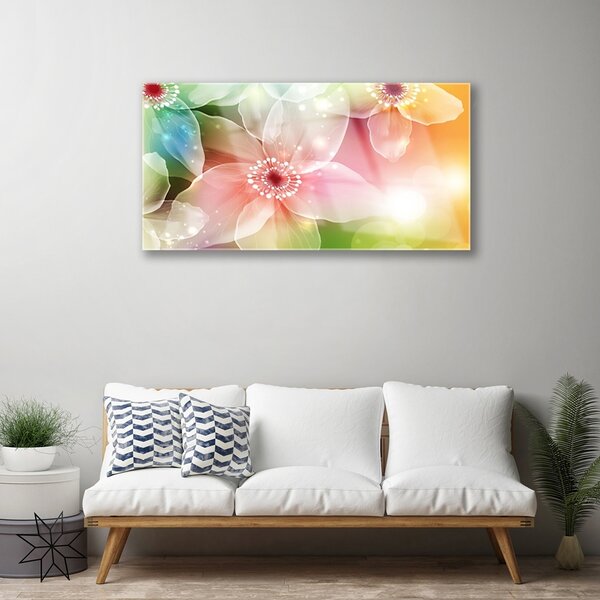 Quadro su vetro Fiore Pianta Natura Arte 100x50 cm 2 appendini