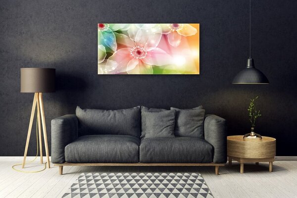Quadro su vetro Fiore Pianta Natura Arte 100x50 cm 2 appendini